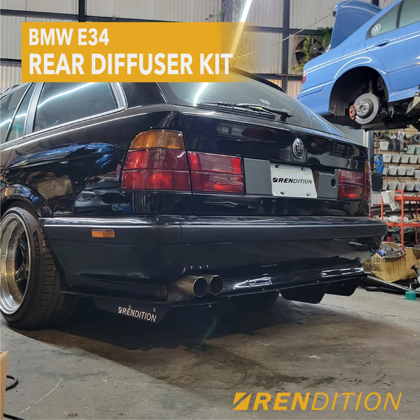 BMW E34 REAR DIFFUSER KIT V2