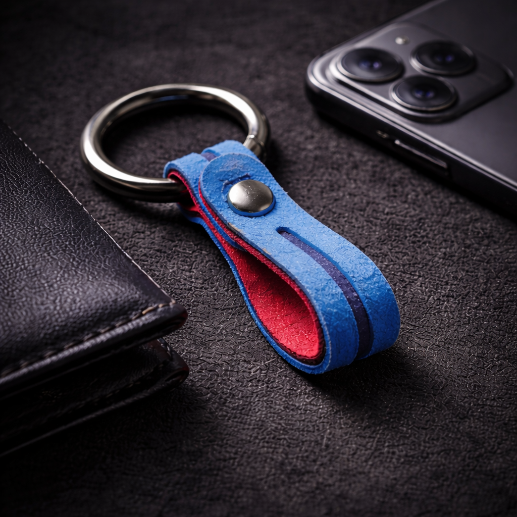 M color Alcantara Key Ring | Genuine Alcantara Keychain