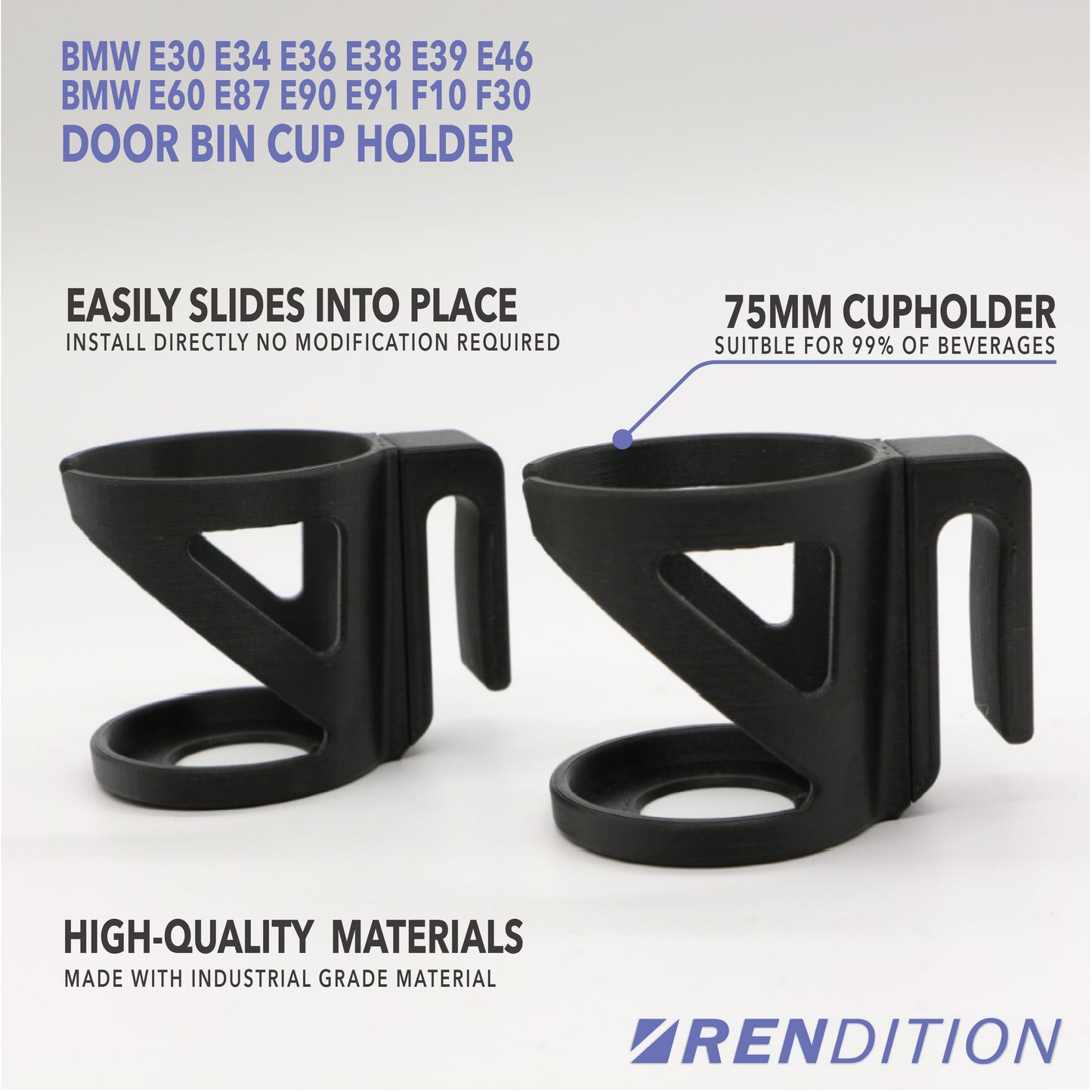 BMW DOOR BIN CUP HOLDER E30 E34 E36 E38 E39 E46 E60 E81 E82 E87 E88 E90 E91 F10 F30