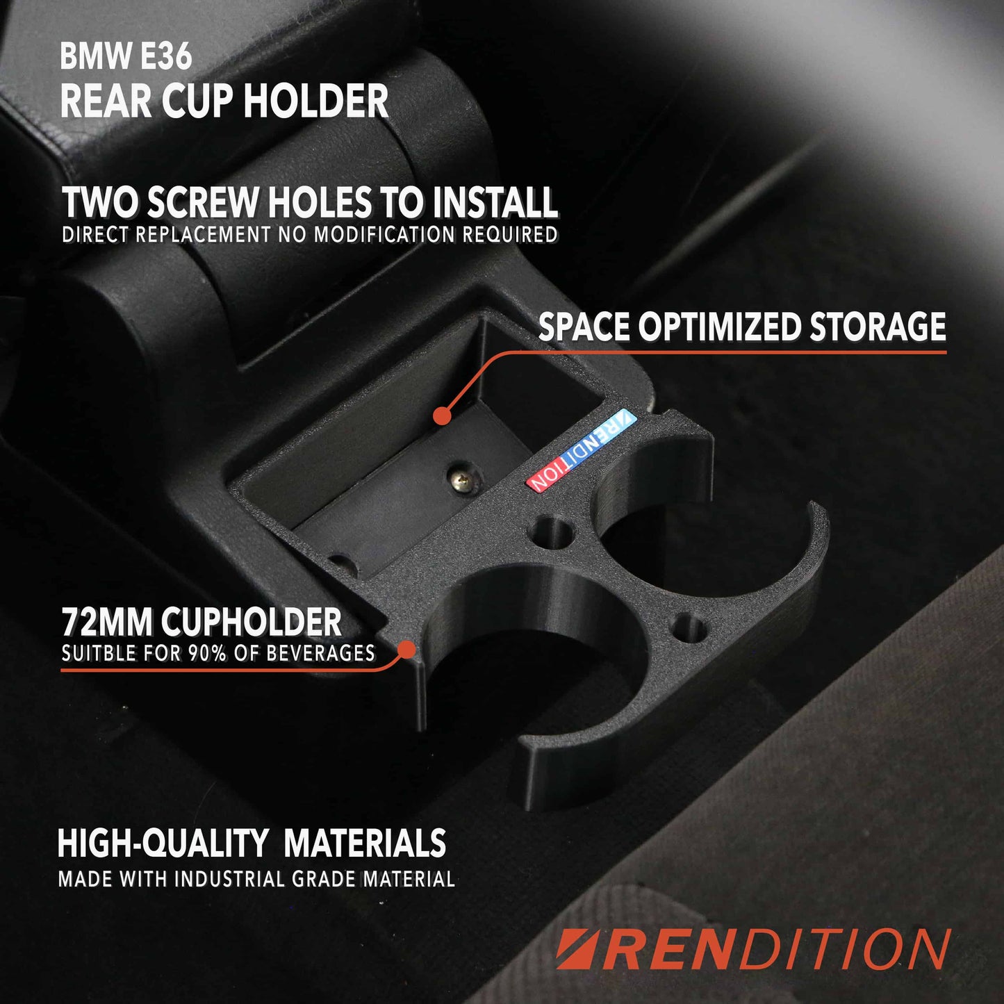 BMW E36 Rear Cupholder V5