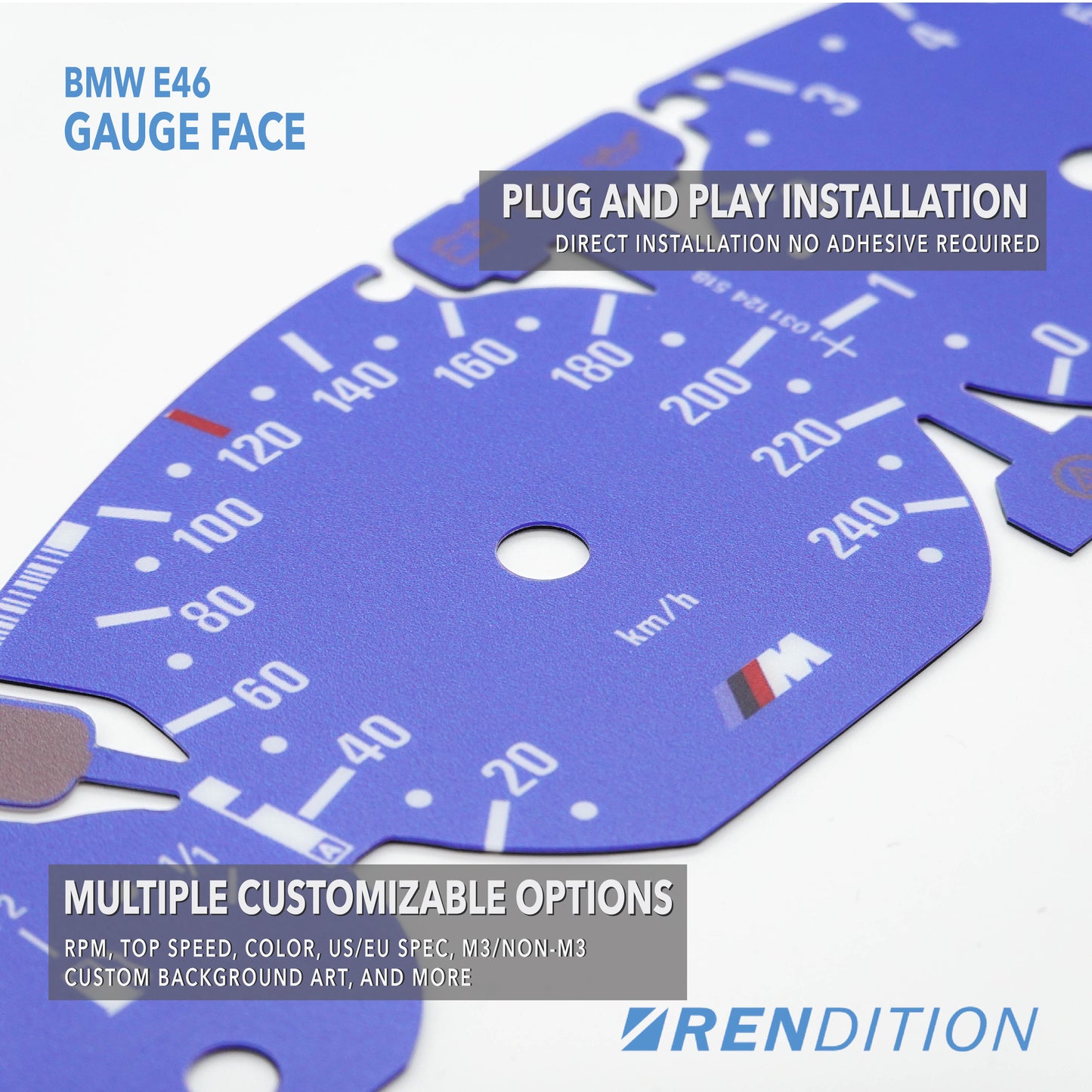 BMW E46 Gauge Face Overlay