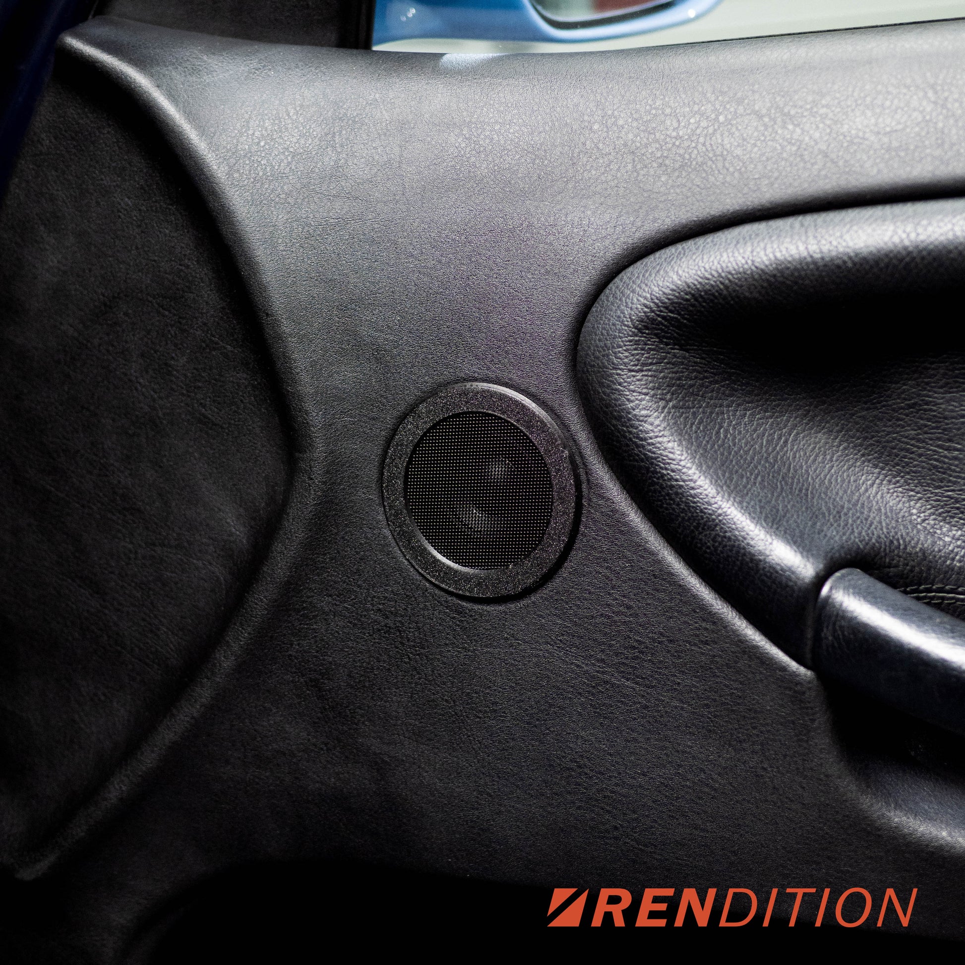 BMW E36 tweeter & speaker grille upgrade kit full-range HiFi replacement installed in car