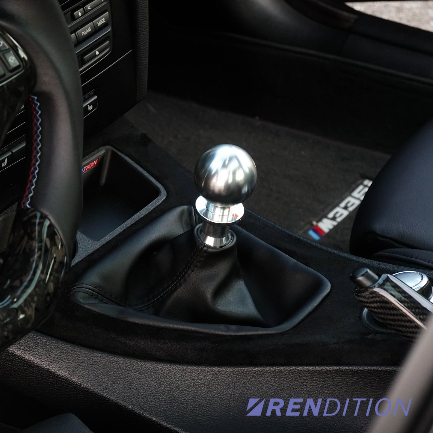 BMW E90 billet AT shift knob installed anodized black raw aluminum automatic E90 E91 E92 E93 fitment