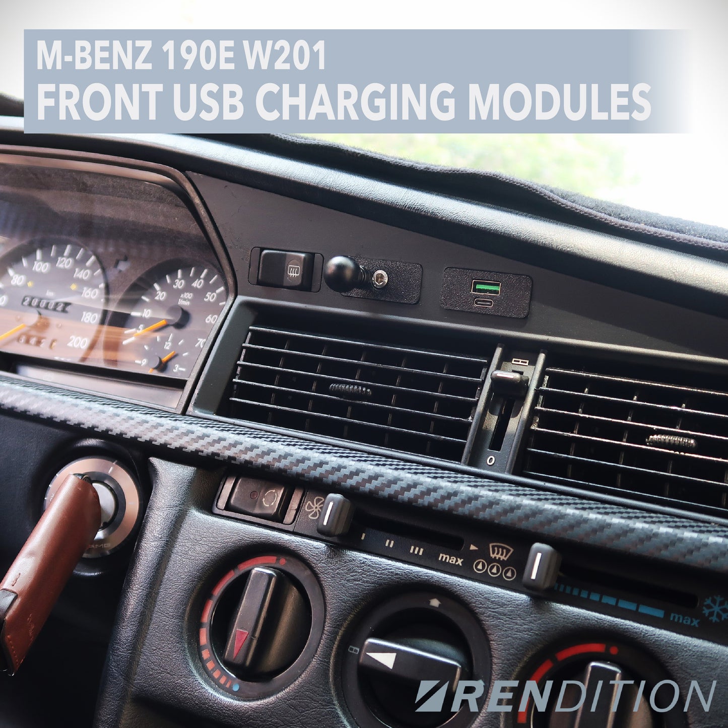 M-BENZ W201 FRONT USB CHARGING MODULES Mercedes Benz 190E