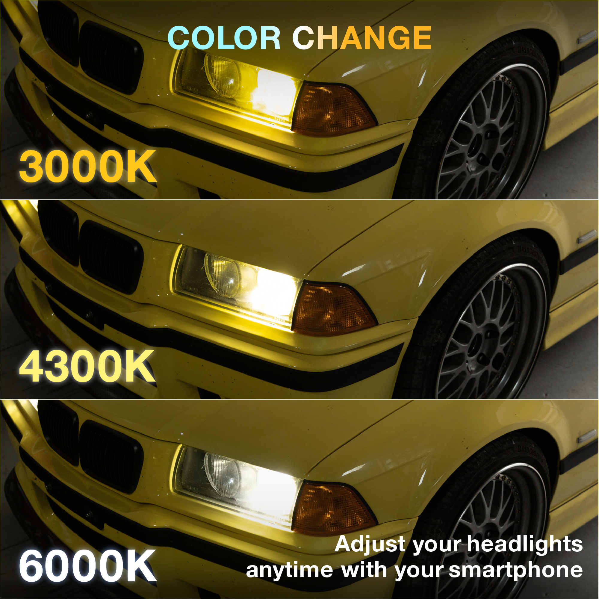 LumaForge App-Controlled LED Headlight Bulbs (H1 / H4 / H7)