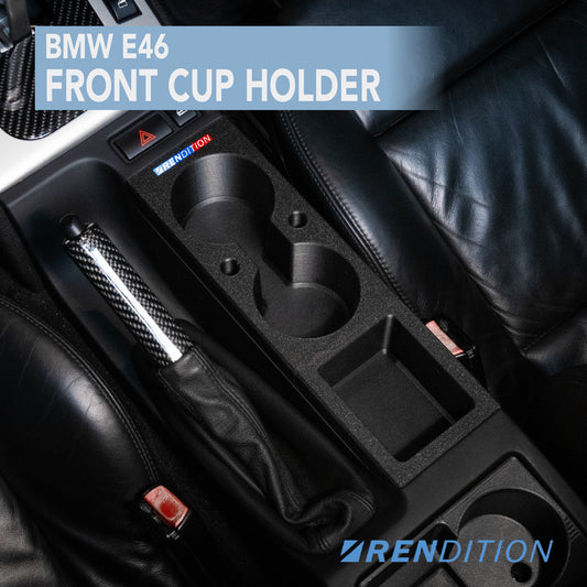 BMW E46 Front Cup Holder V3 – Dual 72mm | OEM Texture | Secure Fit