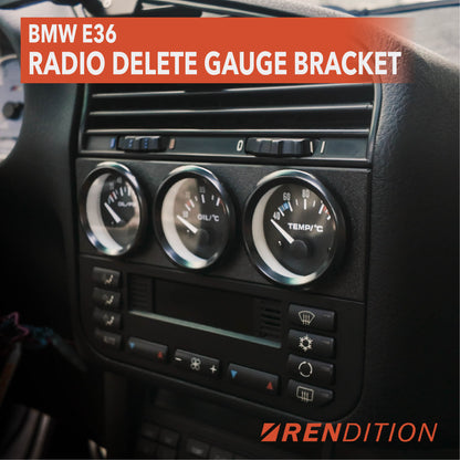 BMW E36 RADIO DELETE GAUGE BRACKET (52MM)