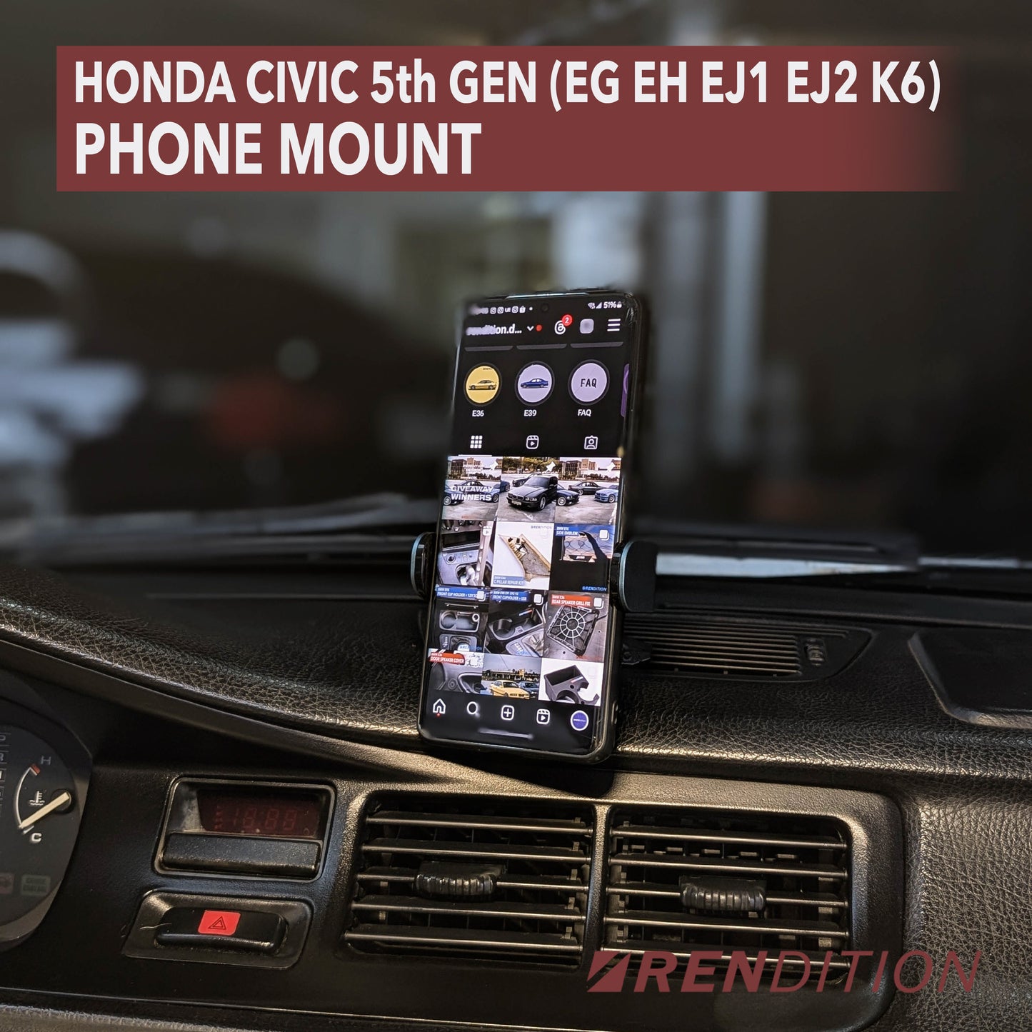 HONDA CIVIC EG PHONE MOUNT (ALL 5th GEN EG, EH, EJ1, EJ2)