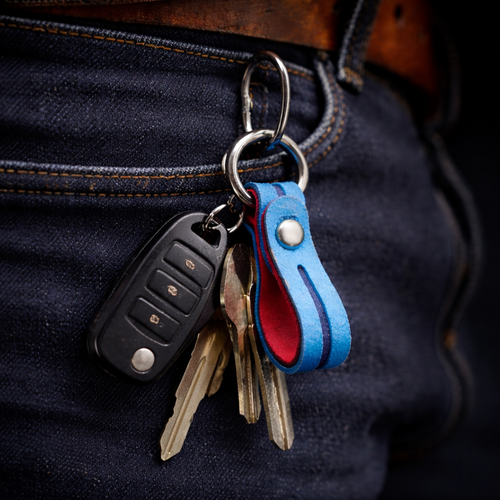 M color Alcantara Key Ring | Genuine Alcantara Keychain