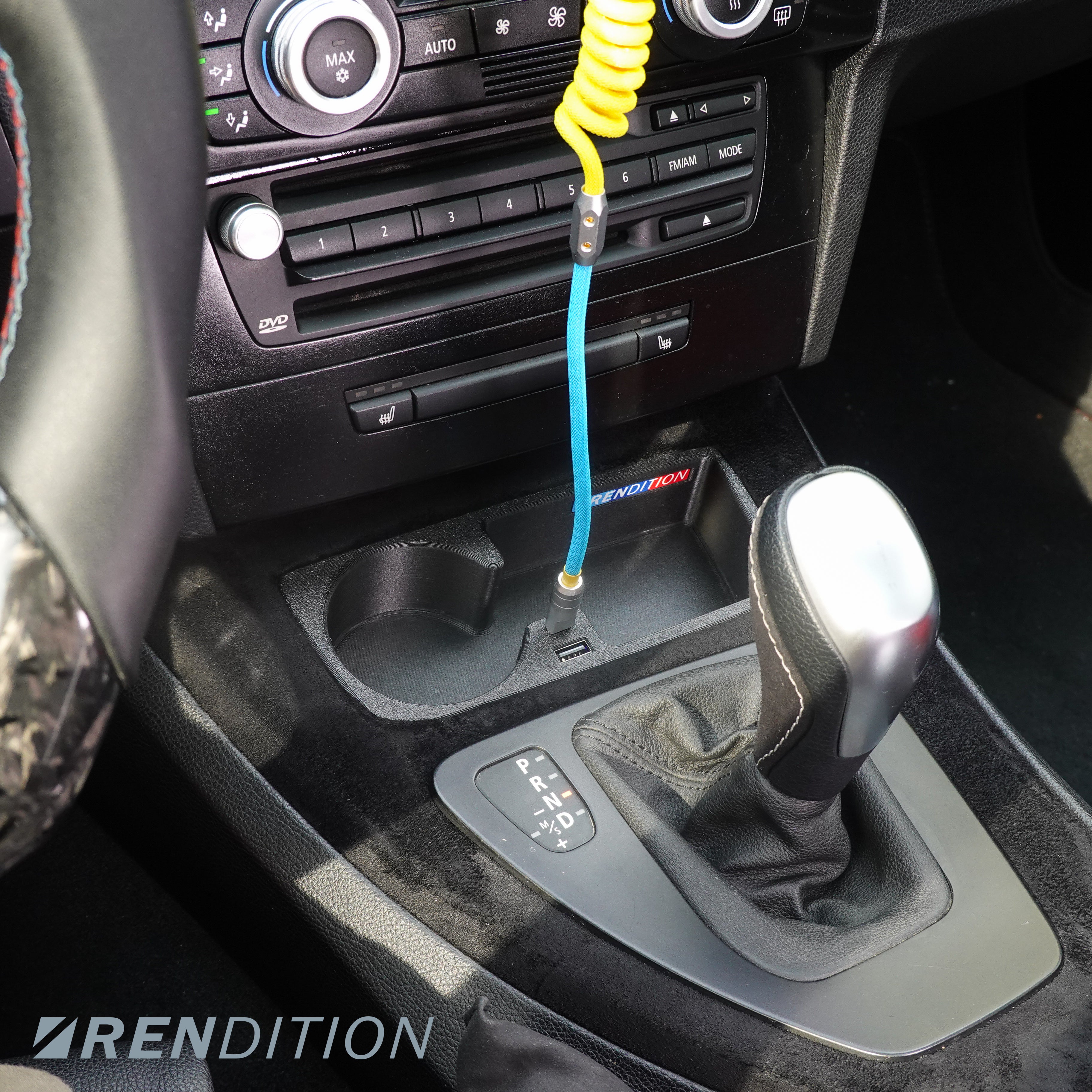 BMW E9X FRONT CUPHOLDER + USB (E90 E91 E92 E93)