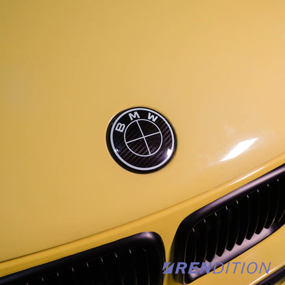 BMW Carbon Fiber Emblem Overlay Covers