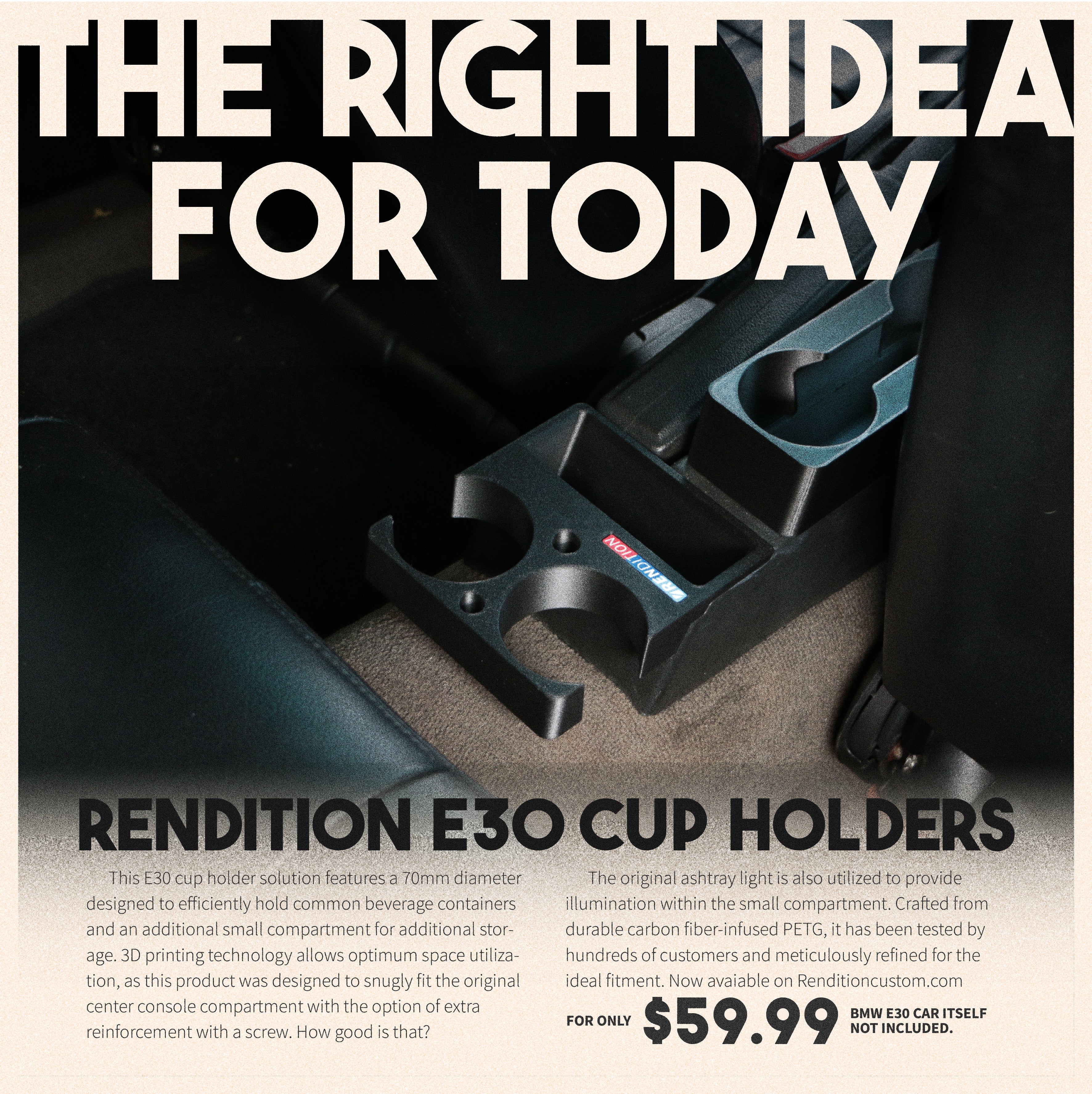 BMW E30 REAR CUP HOLDER