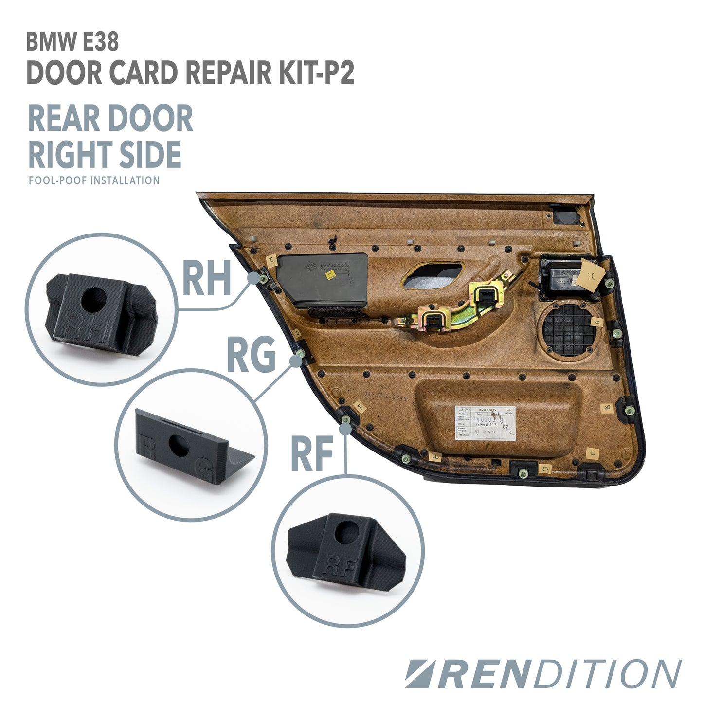 BMW E38 DOOR CARD REPAIR KIT