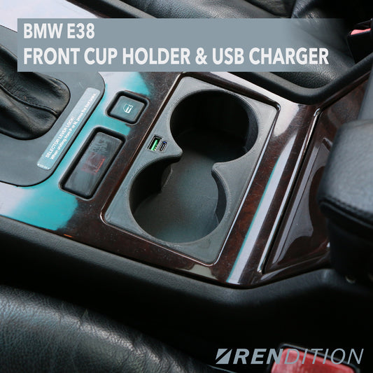BMW E38 FRONT CUP HOLDER & USB CHARGER