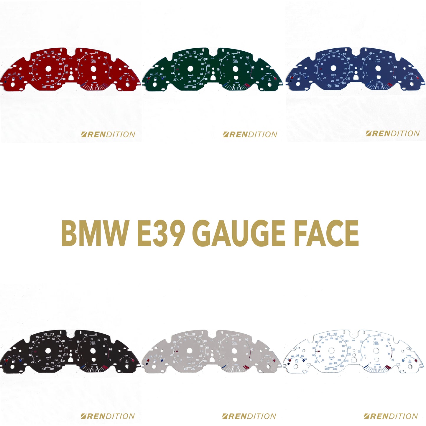 BMW E39 GAUGE FACE / GAUGE OVERLAY FOR 520, 523, 525, 528, 530, 540, M5