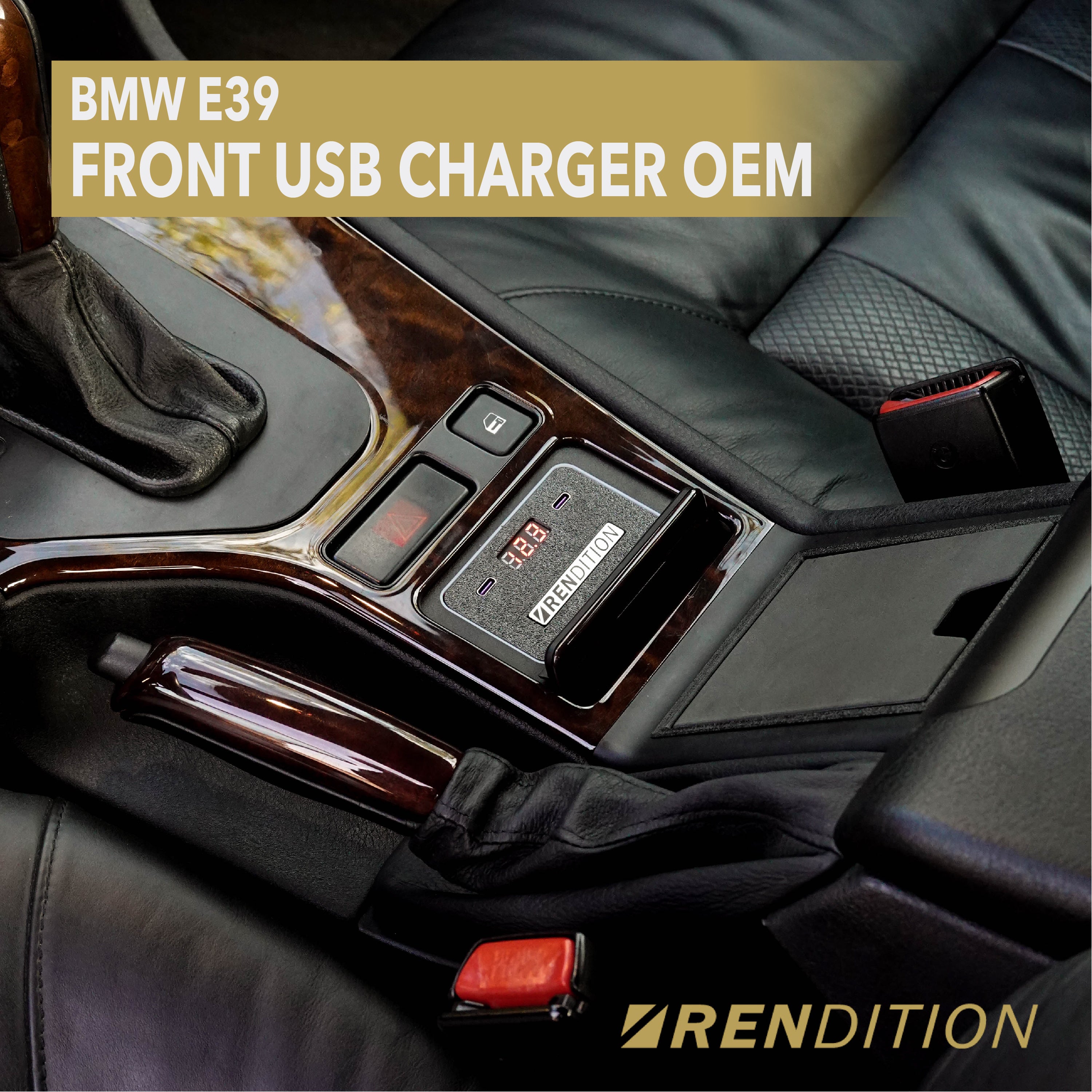 BMW E39 前置 USB 充電模組 V4 – 煙灰缸替換零件