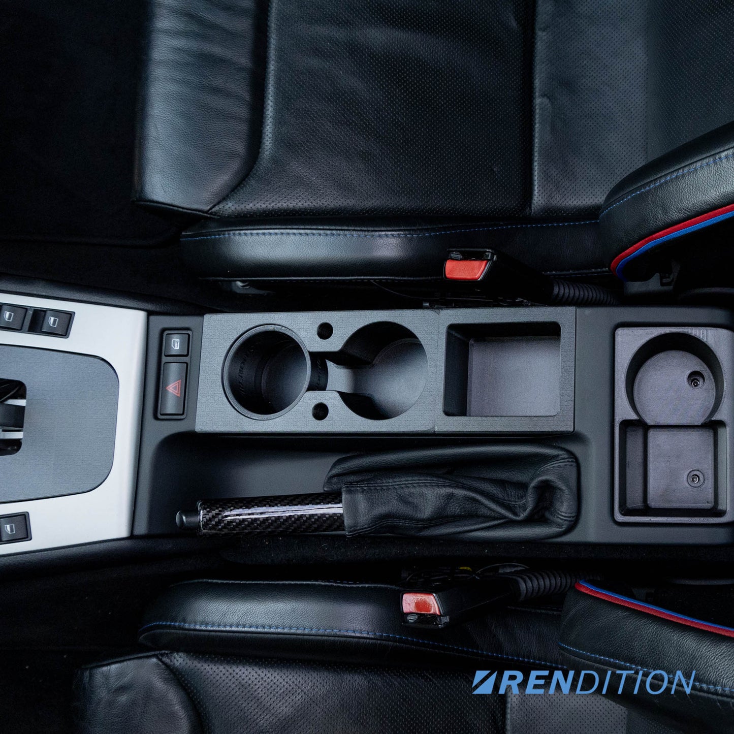 BMW E46 Front Cup Holder V3 – Dual 72mm | OEM Texture | Secure Fit