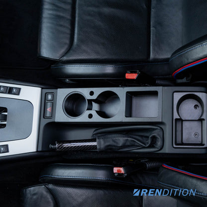 BMW E46 Front Cup Holder V3 – Dual 72mm | OEM Texture | Secure Fit