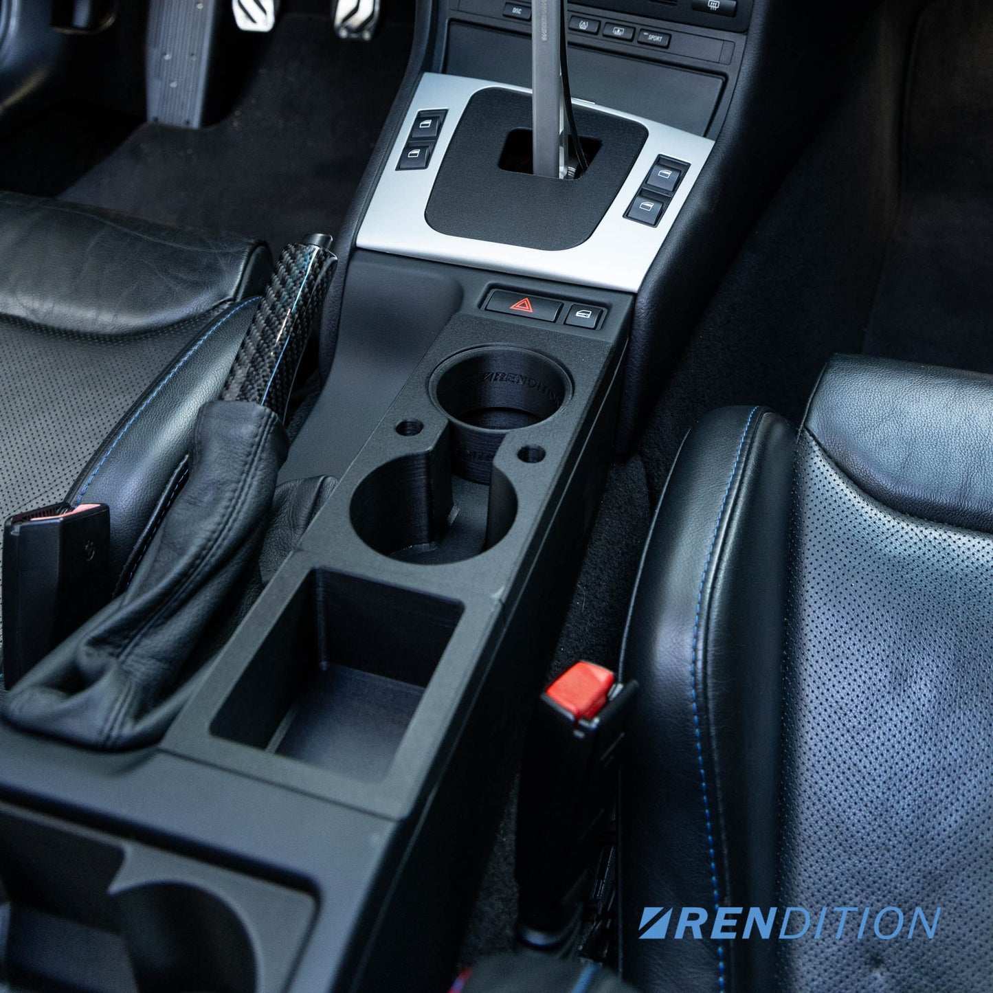 BMW E46 Front Cup Holder V3 – Dual 72mm | OEM Texture | Secure Fit