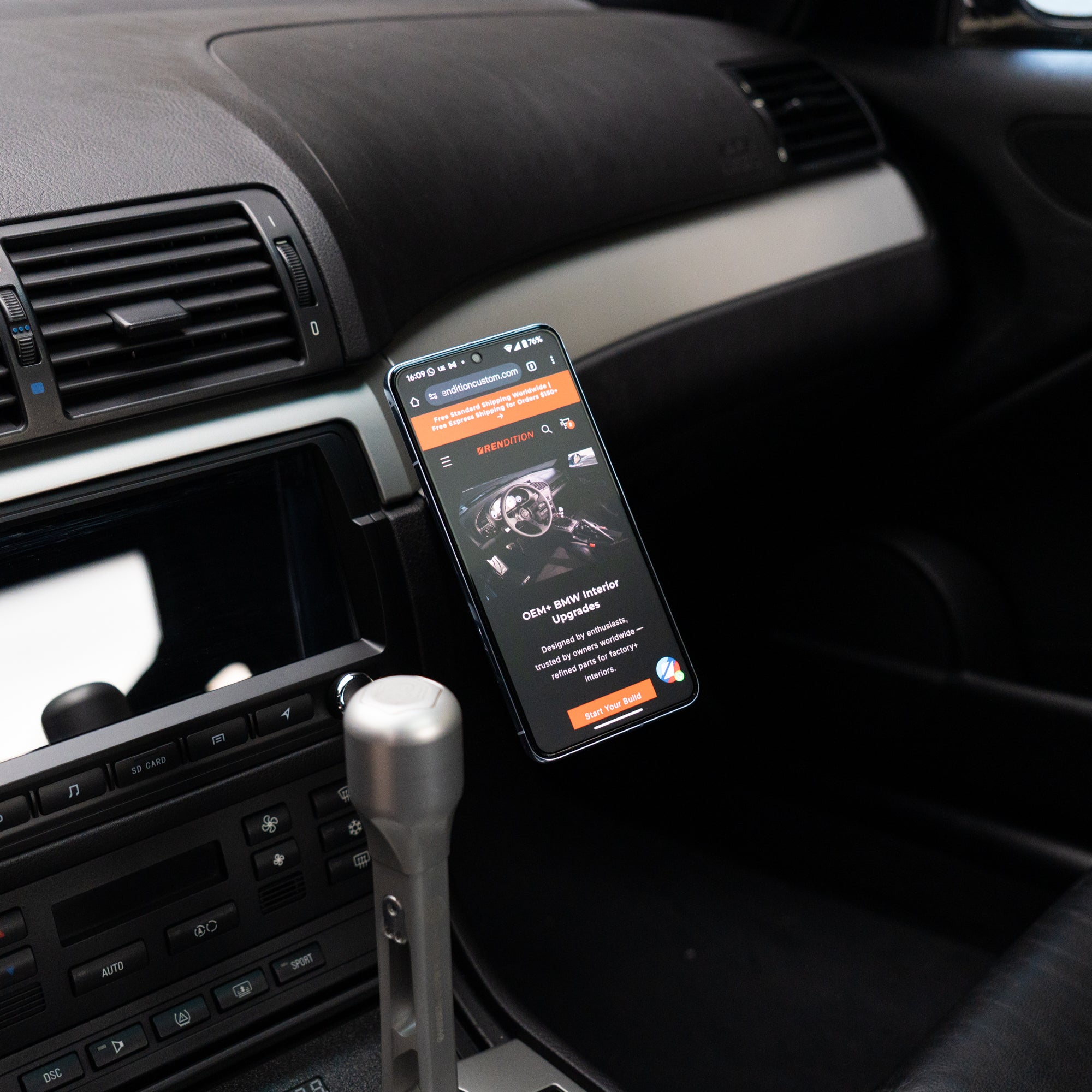 BMW E46 Phone Mount | Rendition E46 Dash Mount Phone Holder V3