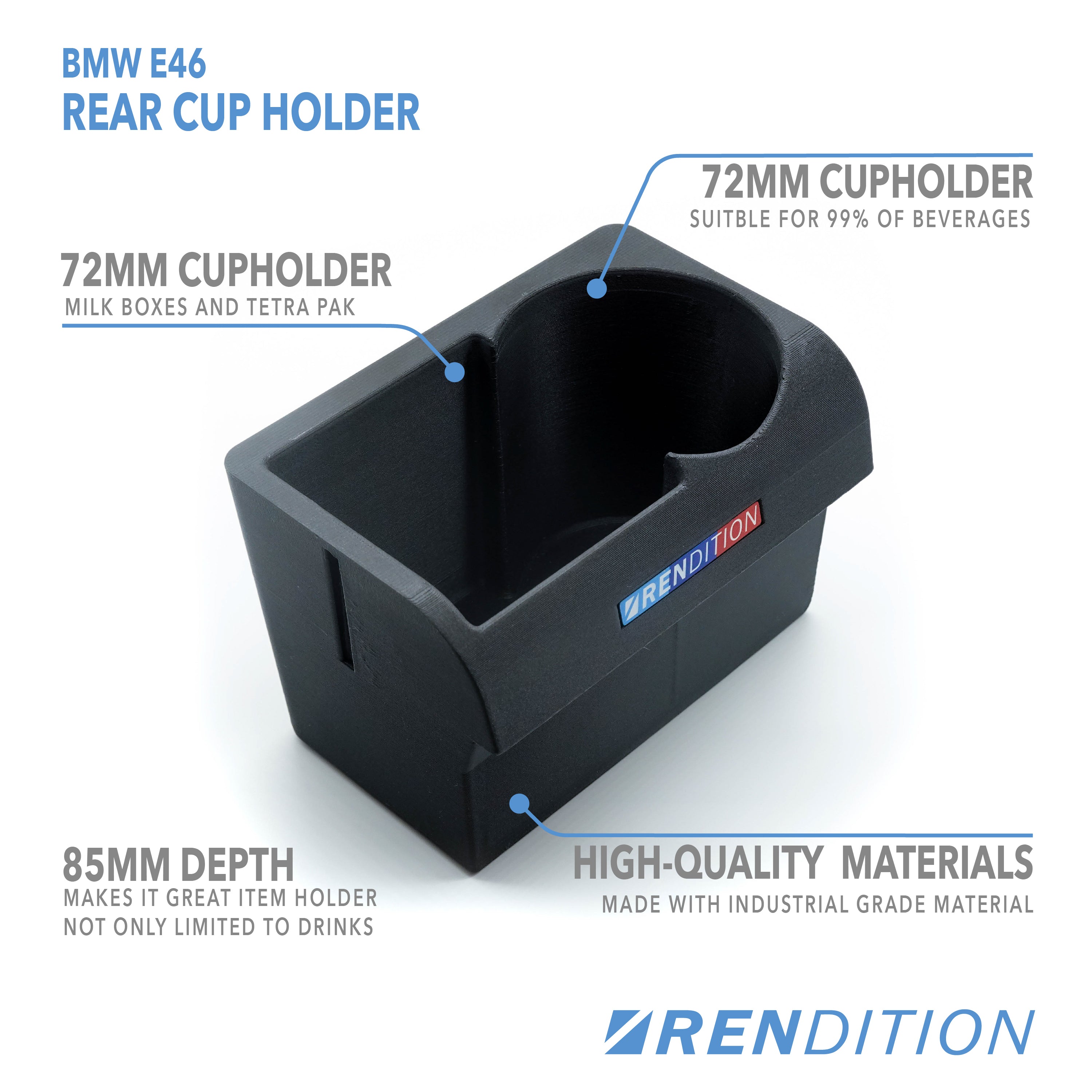 BMW E46 REAR CUP HOLDER V2