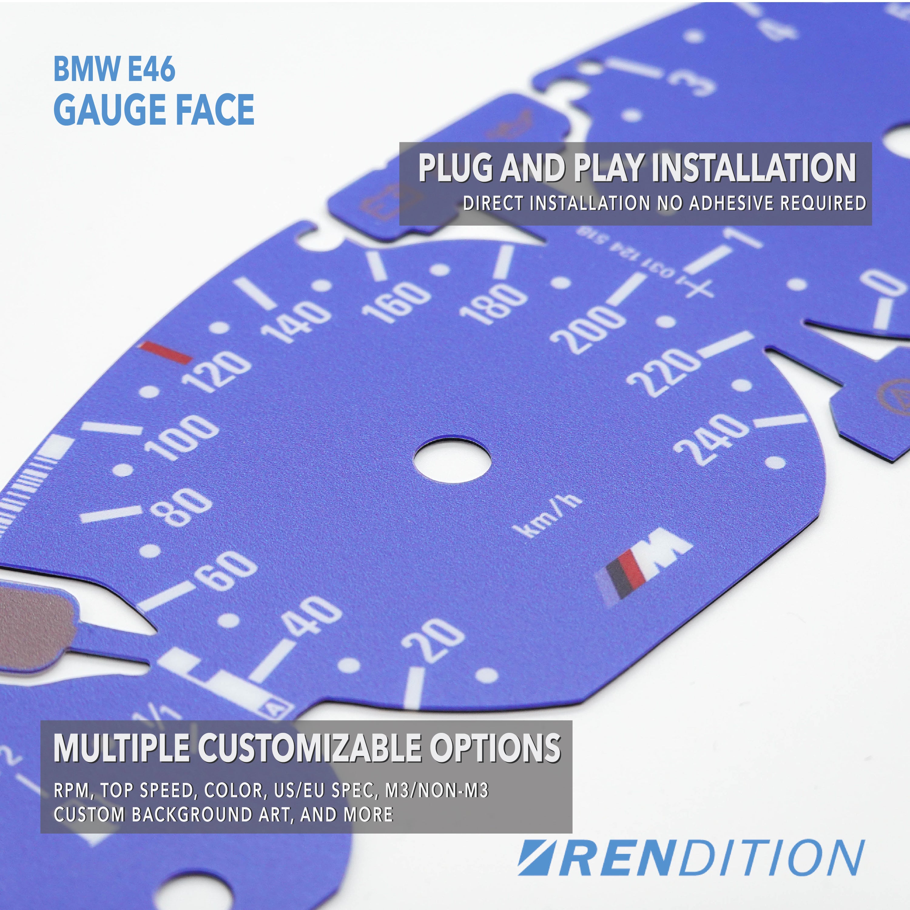 BMW E46 Gauge Face Overlay
