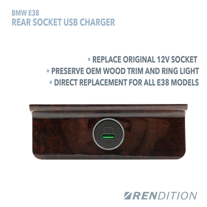 BMW E38 REAR SOCKET USB CHARGER