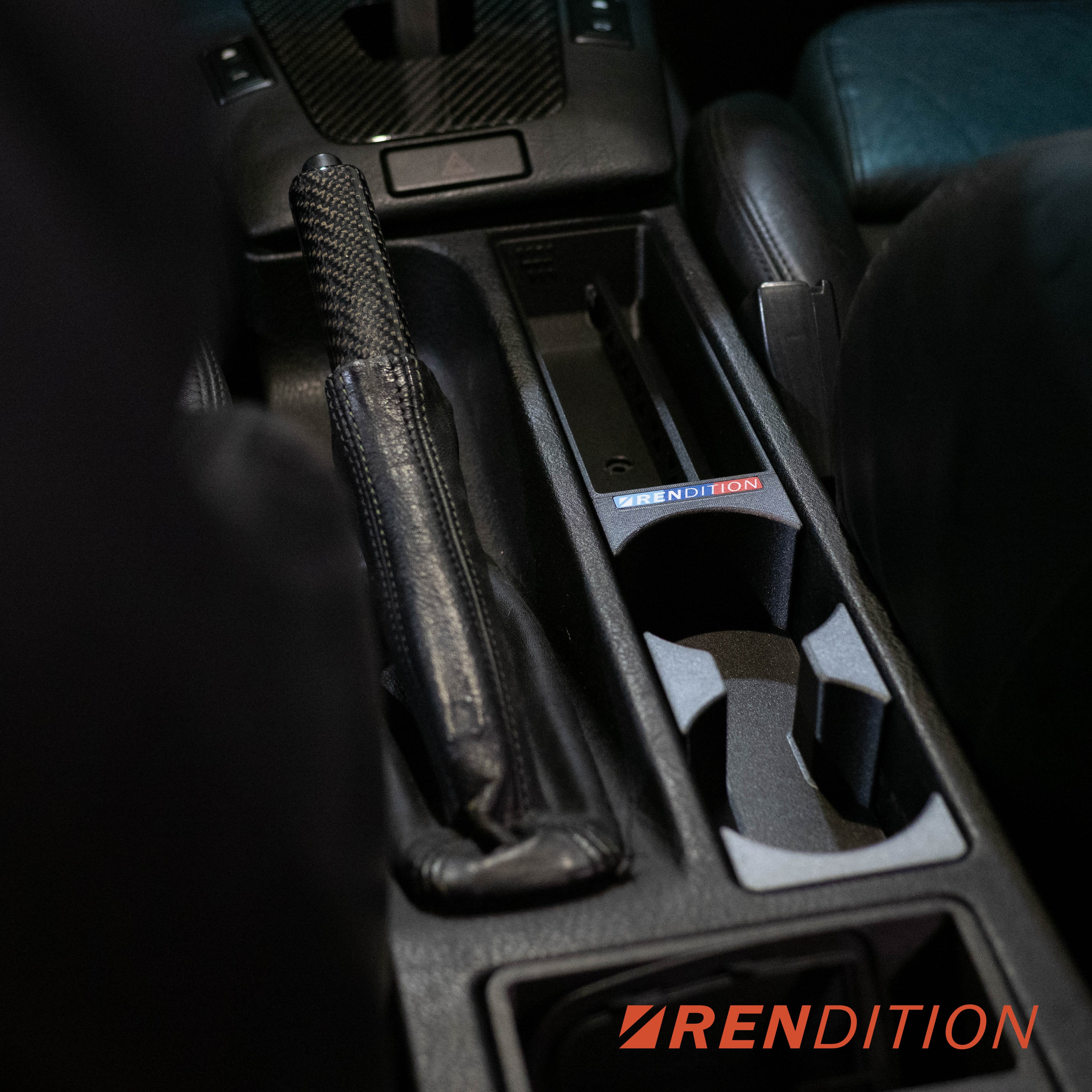 BMW E36 Reversed MAX front cup holder prevents shifter hitting drinks secure phone slot OEM+ fit