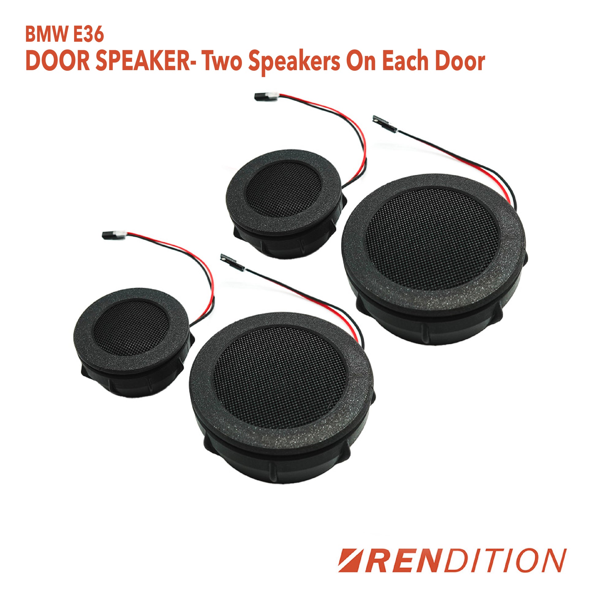 BMW E36 tweeter & speaker grille upgrade kit full-range HiFi replacement full kit displayed