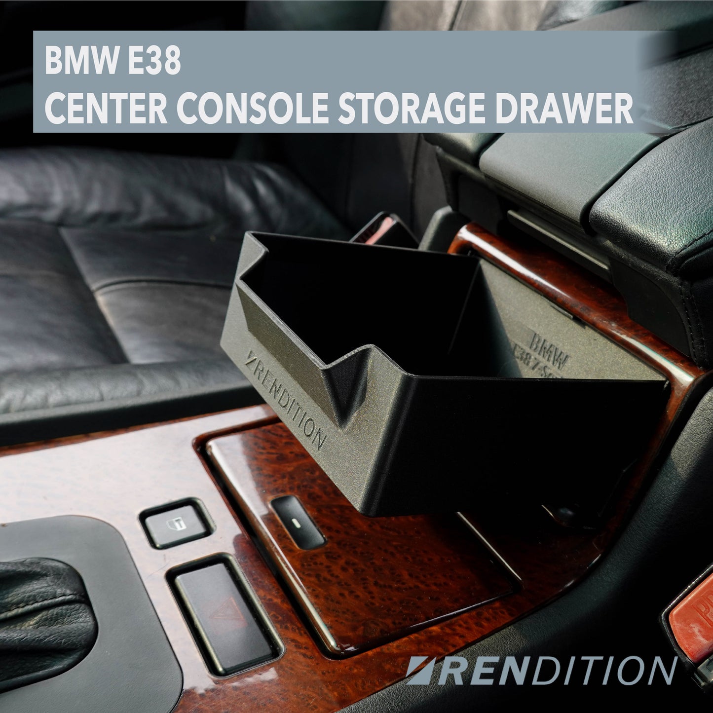 BMW E38 center console drawer conversion with OEM wood cover compatibility