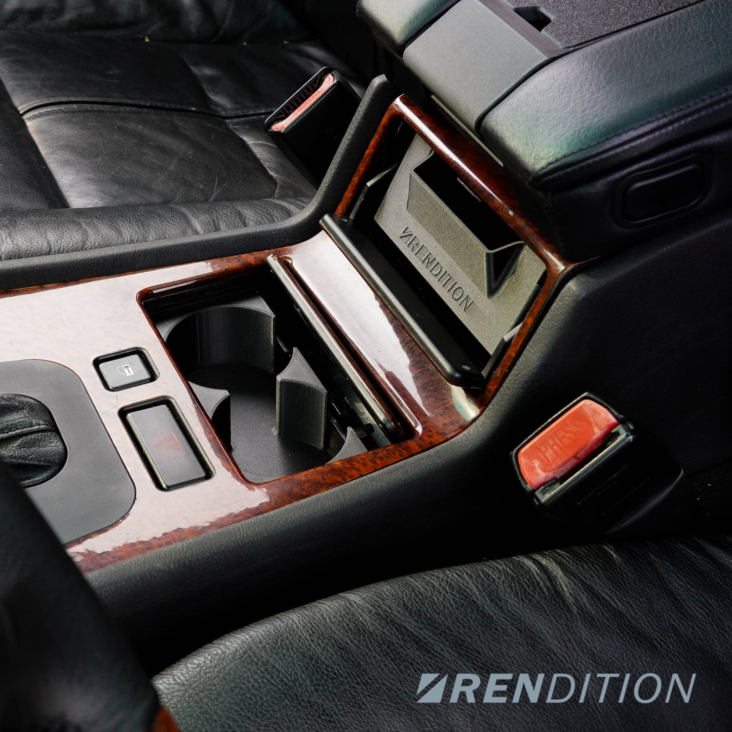 BMW E38 center console drawer conversion with OEM wood cover compatibility