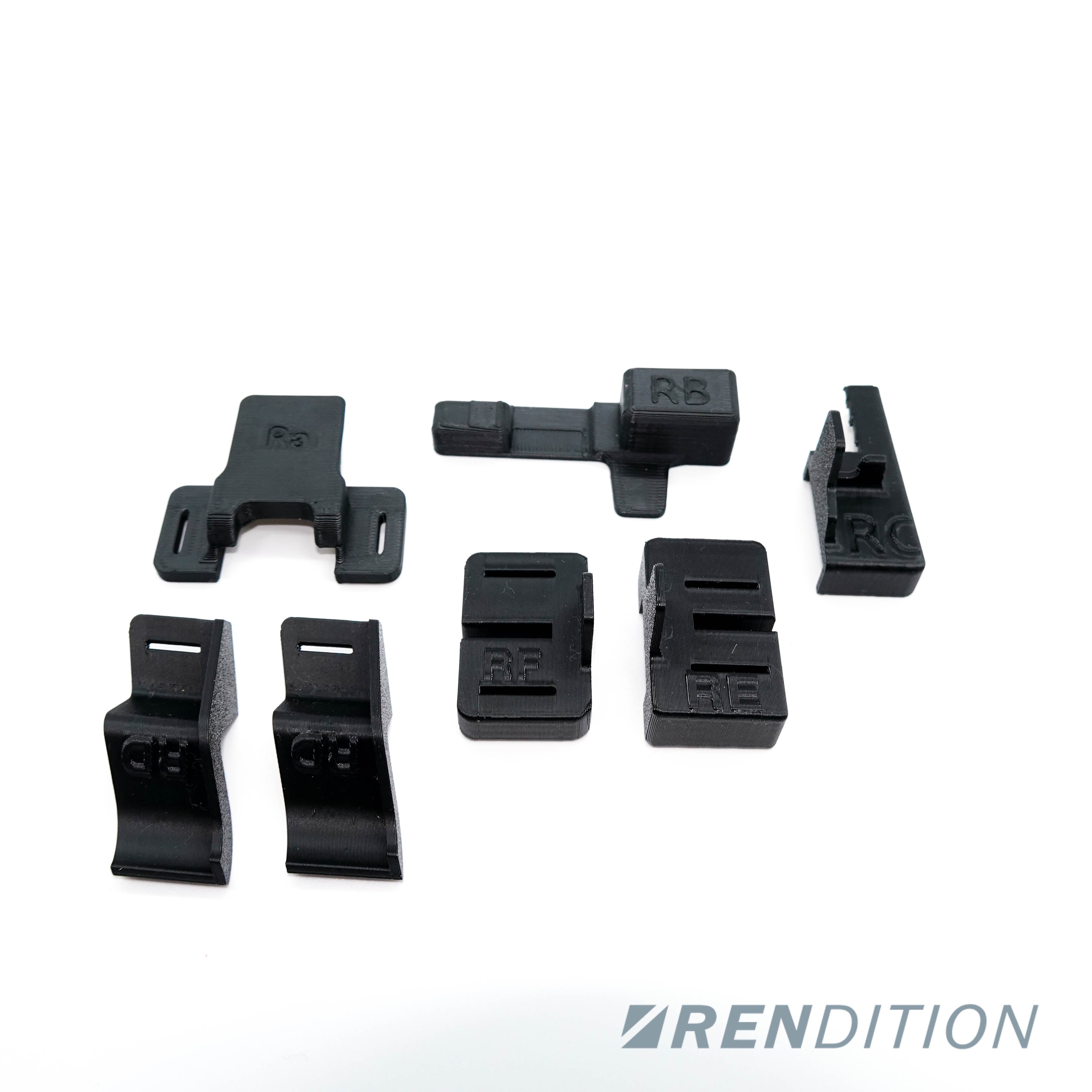 BMW E38 interior pillar tab replacements – detailed view of A B C pillar clips