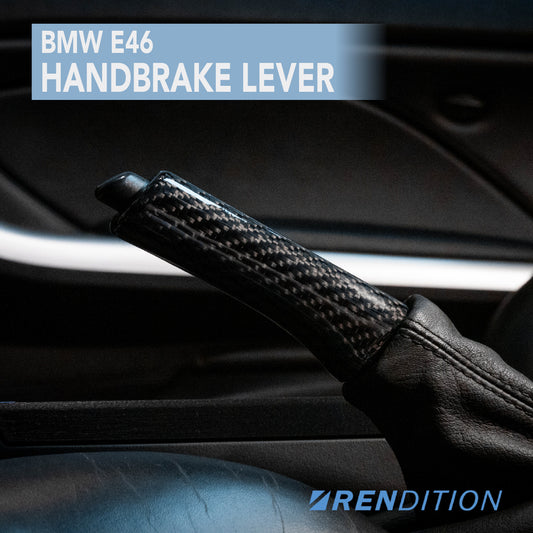  Carbon fiber E-brake lever installed in BMW E46 interior