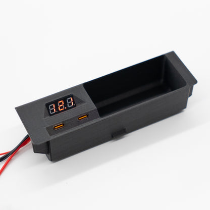 BMW E46 ashtray USB charger and tray conversion with voltmeter and dual USB-C