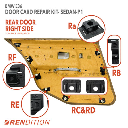 BMW E36 DOOR CARD REPAIR KIT