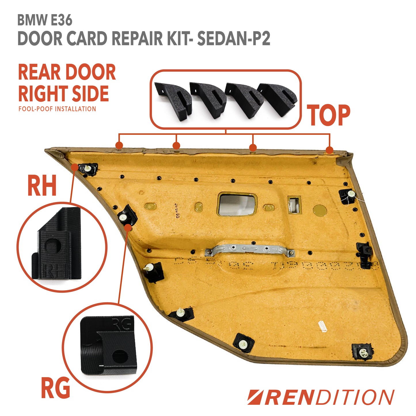 BMW E36 DOOR CARD REPAIR KIT