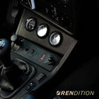 BMW E30 modular ashtray panel with USB charger and switch module installed