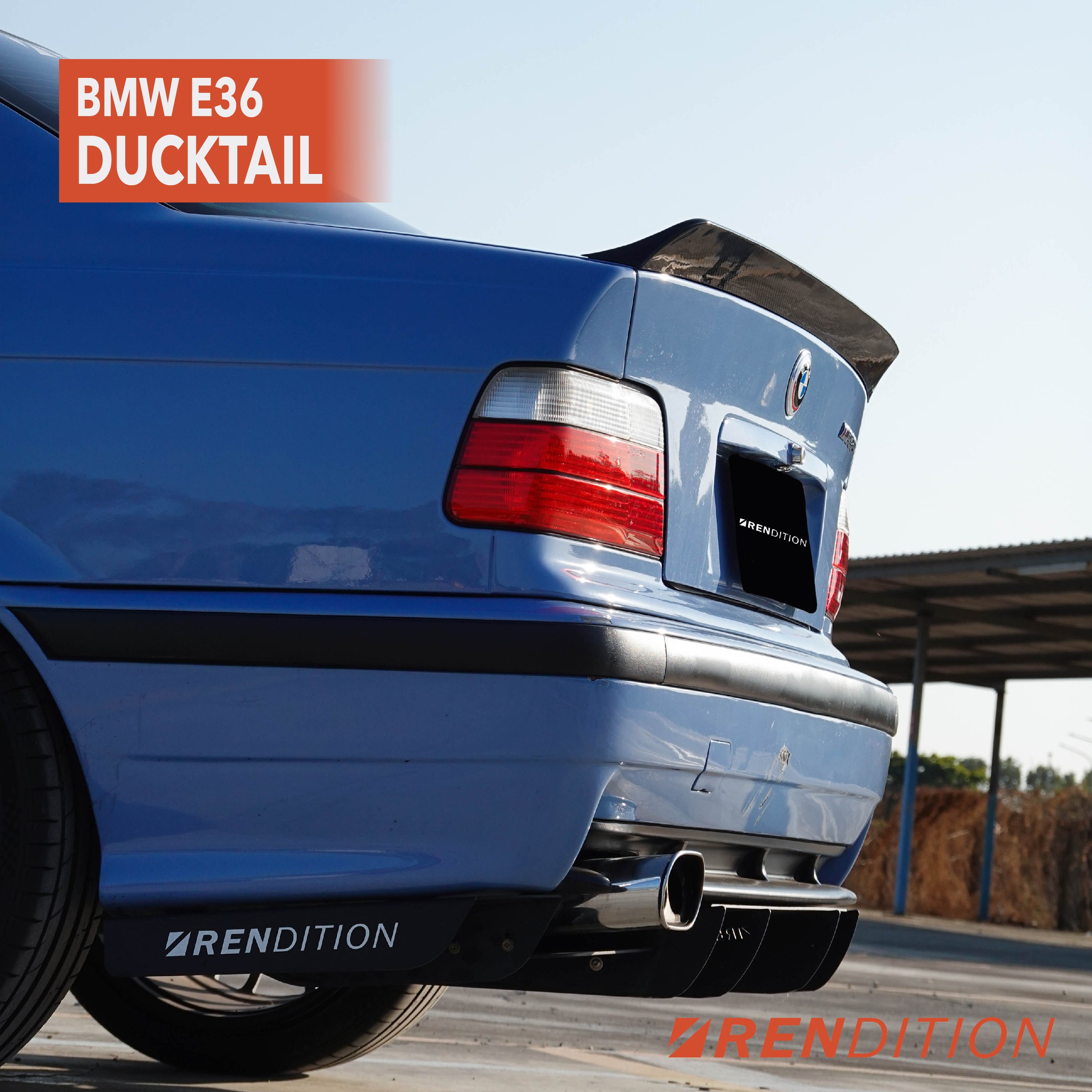 BMW E36 Ducktail Spoiler for Coupe, Sedan, and Convertible – Carbon and Kit Options