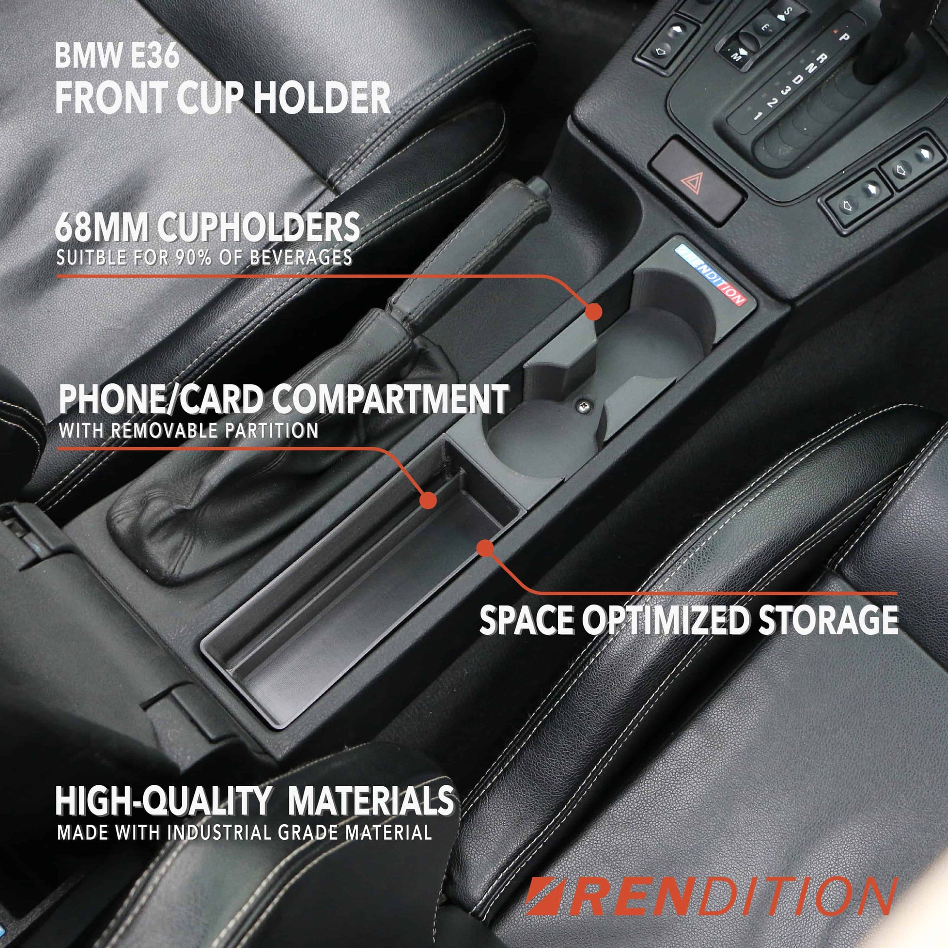 Rendition E36 dual cup holder
