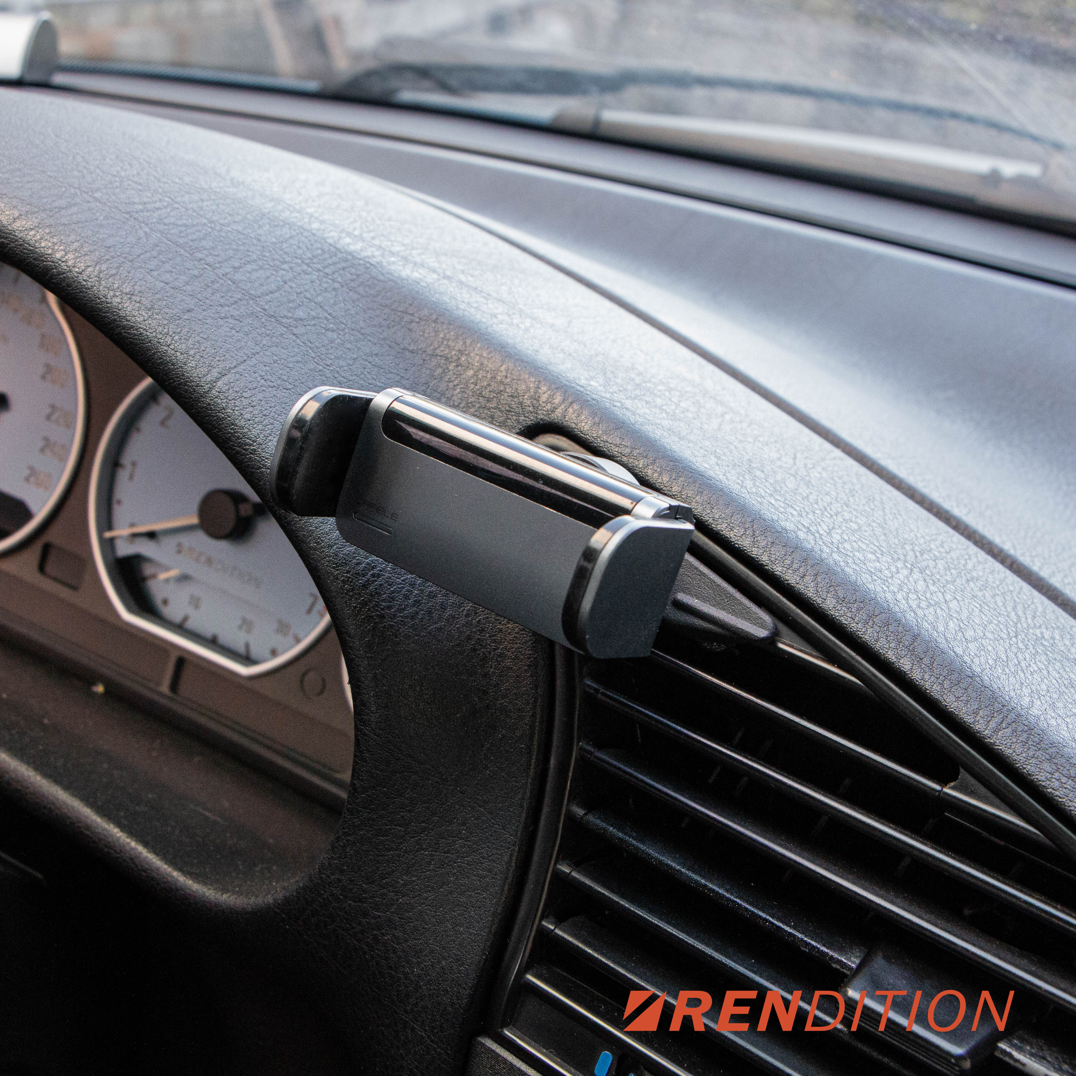 Universal 17mm ball joint mount on E36 bracket for phone holder attachment